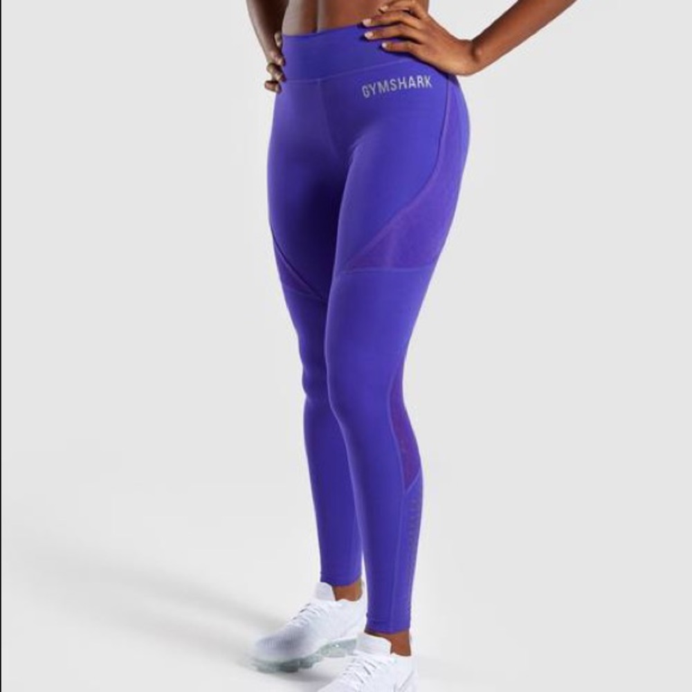 New Tags NWT Gymshark Geo Mesh Leggings Indigo